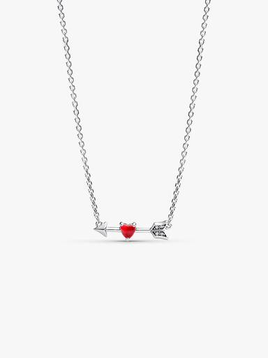 Arrow & Murano Glass Heart Necklace