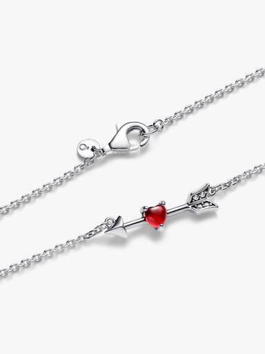 Arrow & Murano Glass Heart Necklace - Image 5