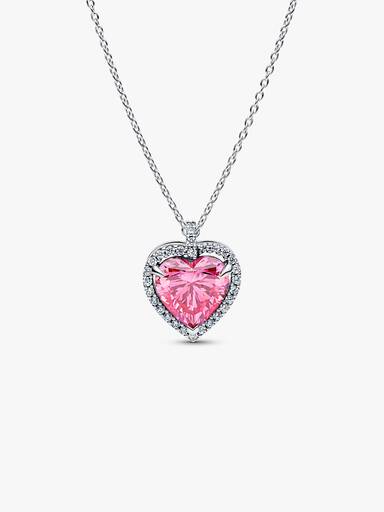 Pink Halo Heart Collier Necklace - Image 2