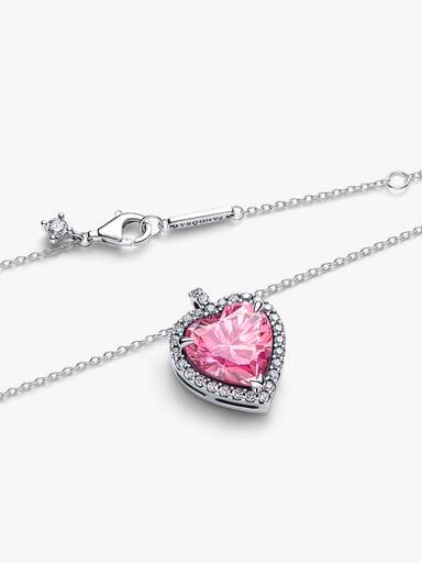 Pink Halo Heart Collier Necklace - Image 4