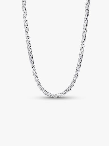 Pavé Clasp Foxtail Chain Charm Necklace - Image 3