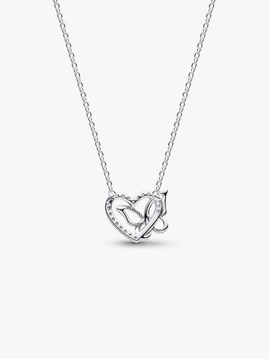 Entwined Heart & Butterfly Pendant Necklace - Image 5