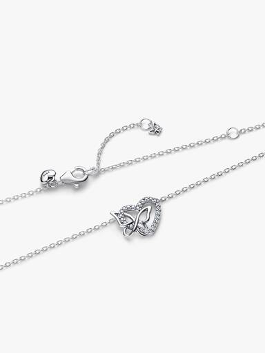 Entwined Heart & Butterfly Pendant Necklace - Image 3