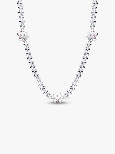Pink Flower Tennis Necklace - Image 5