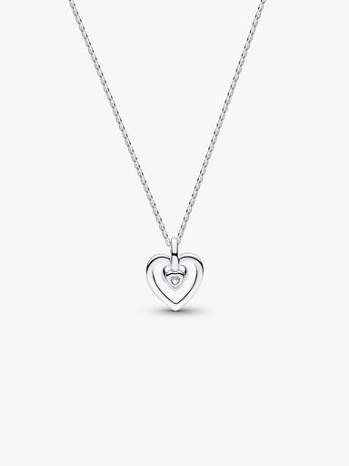 Pandora Talisman Sterling Silver Lab-Grown Diamond Heart Pendant Necklace - Image 3
