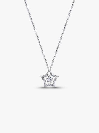 Pandora Talisman Sterling Silver Lab-Grown Diamond Star Pendant Necklace - Image 2