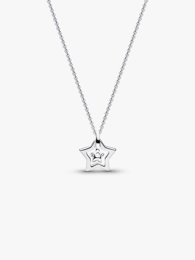 Pandora Talisman Sterling Silver Lab-Grown Diamond Star Pendant Necklace - Image 5