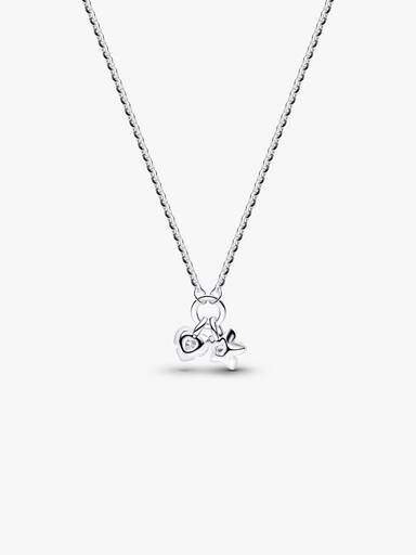Pandora Talisman Sterling Silver Lab-Grown Diamond Heart & Star Dangle Pendant Necklace - Image 5