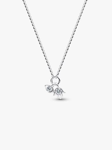 Pandora Talisman Sterling Silver Lab-Grown Diamond Evil Eye & Hamsa Hand Dangle Pendant Necklace - Image 2