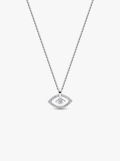 Pandora Talisman Sterling Silver Lab-Grown Diamond Evil Eye Pendant Necklace - Image 2