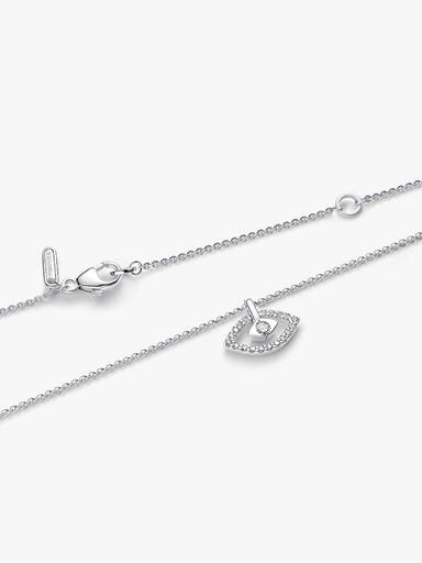 Pandora Talisman Sterling Silver Lab-Grown Diamond Evil Eye Pendant Necklace - Image 5