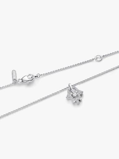Pandora Talisman Sterling Silver Lab-Grown Diamond Hamsa Hand Pendant Necklace - Image 5