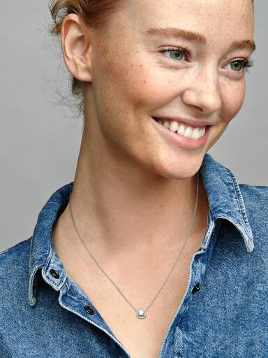 Round Sparkle Halo Necklace - Image 3