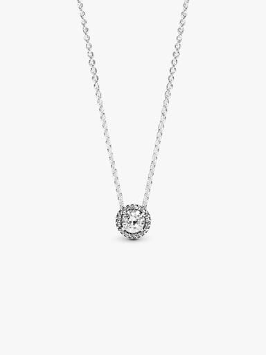 Round Sparkle Halo Necklace - Image 2