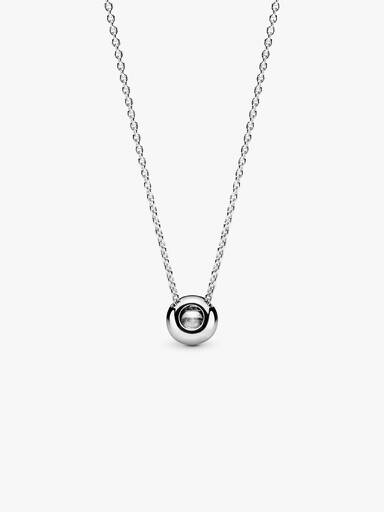 Round Sparkle Halo Necklace - Image 4