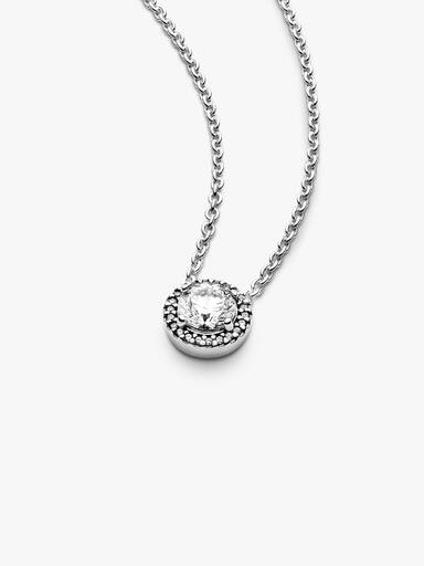 Round Sparkle Halo Necklace - Image 6