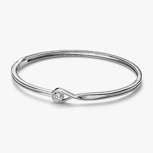 Pandora Infinite 14k White Gold Lab-grown Diamond Bangle