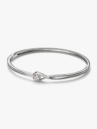 Pandora Infinite 14k White Gold Lab-grown Diamond Bangle