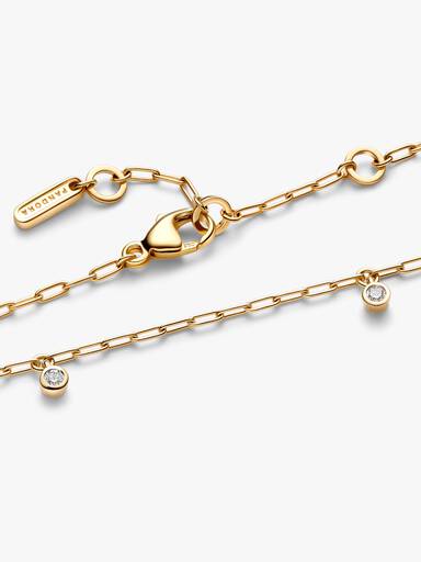 Pandora Era Bezel Lab-Grown Diamond Dangle Paperclip Chain Bracelet - Image 4