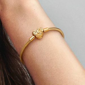 My Pandora Daisy Heart Clasp Snake Chain Bracelet