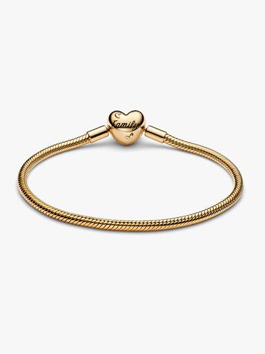 Family Tree Heart Clasp Snake Chain Bracelet - Image 4