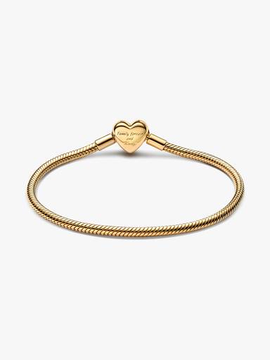Sparkling Infinity Heart Clasp Snake Chain Bracelet - Image 4