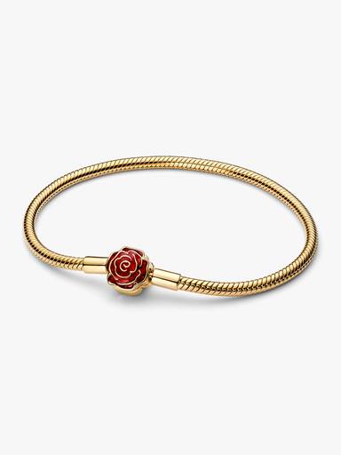 Disney Beauty and the Beast Enchanted Rose Snake Chain Bracelet - Image 2