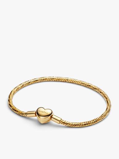 Heart Clasp Faceted Snake Chain Bracelet - Image 2