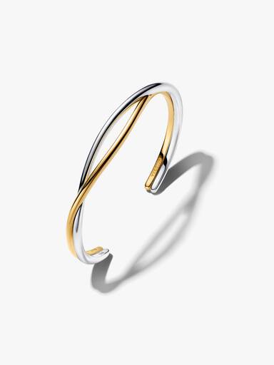 Entwined Two-Tone Open Bangle - Image 2