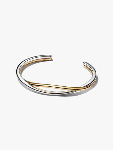 Entwined Two-Tone Open Bangle - Image 3