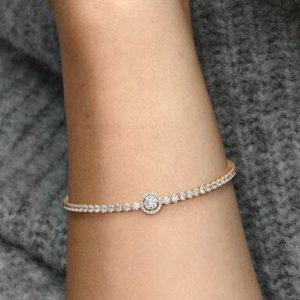 Sparkling Halo Tennis Bracelet