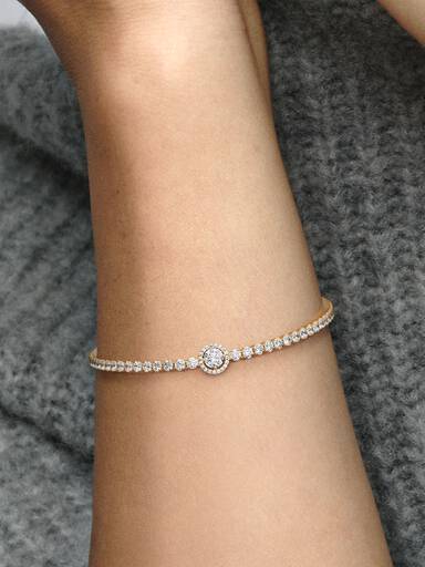 Sparkling Halo Tennis Bracelet