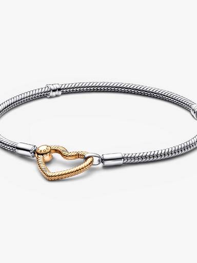 Pandora Moments Heart Closure Snake Chain Bracelet - Image 2