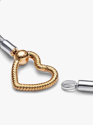 Pandora Moments Heart Closure Snake Chain Bracelet - Image 4