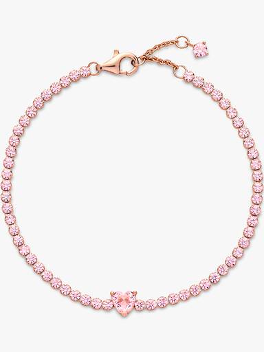 Sparkling Heart Tennis Bracelet - Image 4