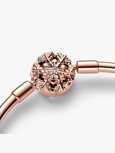FINAL SALE - Pandora Moments Sparkling Snowflake Clasp Bangle - Image 5