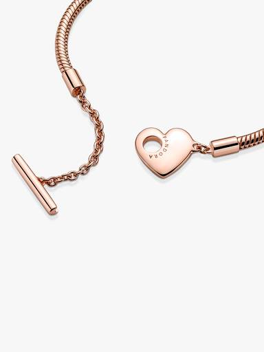 Pandora Moments Heart T-Bar Snake Chain Bracelet - Image 4