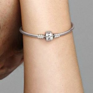 Pandora Moments Barrel Clasp Snake Chain Bracelet