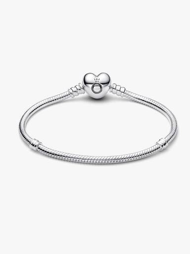 Moments Heart & Snake Chain Bracelet - Image 4