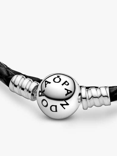 Pandora Moments Double Black Leather Bracelet - Image 6