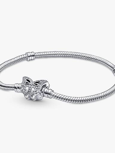 Pandora Moments Butterfly Clasp Snake Chain Bracelet - Image 2
