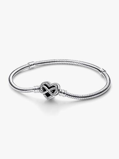 Pandora Moments Sparkling Infinity Heart Clasp Snake Chain Bracelet - Image 2
