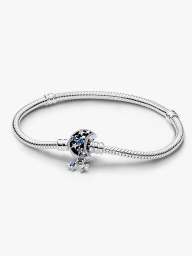 Pandora Moments Sparkling Moon Clasp Snake Chain Bracelet - Image 2