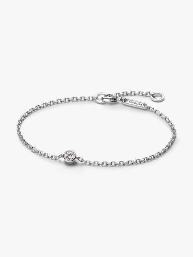 Pandora Era Bezel Sterling Silver Lab-grown Diamond Chain Bracelet - Image 2