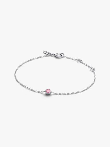 Pandora Era Bezel Sterling Silver Pink Lab-grown Diamond Chain Bracelet - Image 2