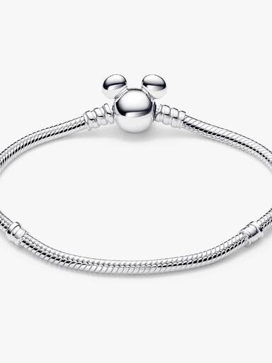 Disney Mickey Mouse Clasp Moments Snake Chain Bracelet - Image 4