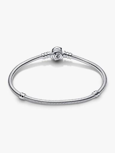 Pandora Moments Rose in Bloom Clasp Snake Chain Bracelet - Image 2