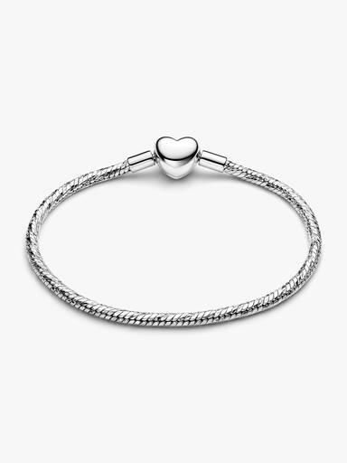 Heart Clasp Faceted Snake Chain Bracelet - Image 3