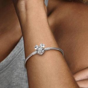 Disney Pandora Moments Pavé Minnie Mouse Clasp Snake Chain Bracelet