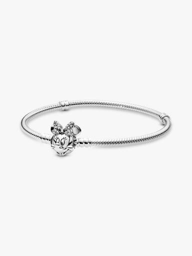 Disney Pandora Moments Pavé Minnie Mouse Clasp Snake Chain Bracelet - Image 2